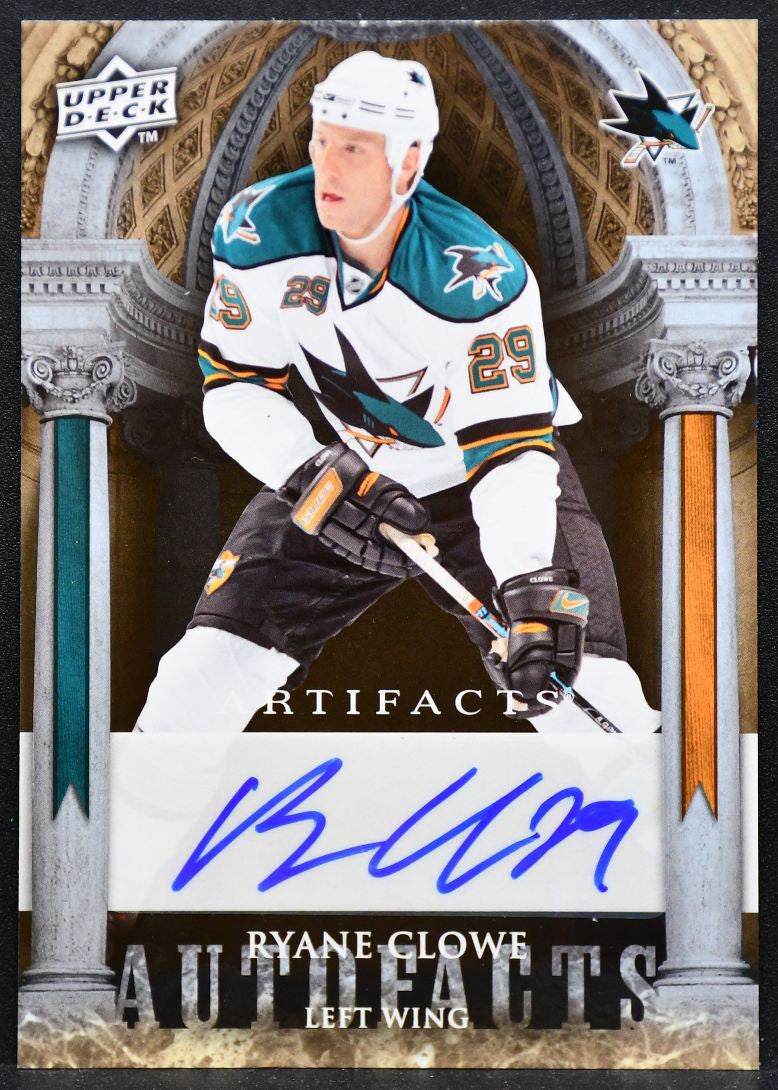 2009-10 Upper Deck Artifacts Autofacts Ryane Clowe AF-RC Sharks Auto 1813