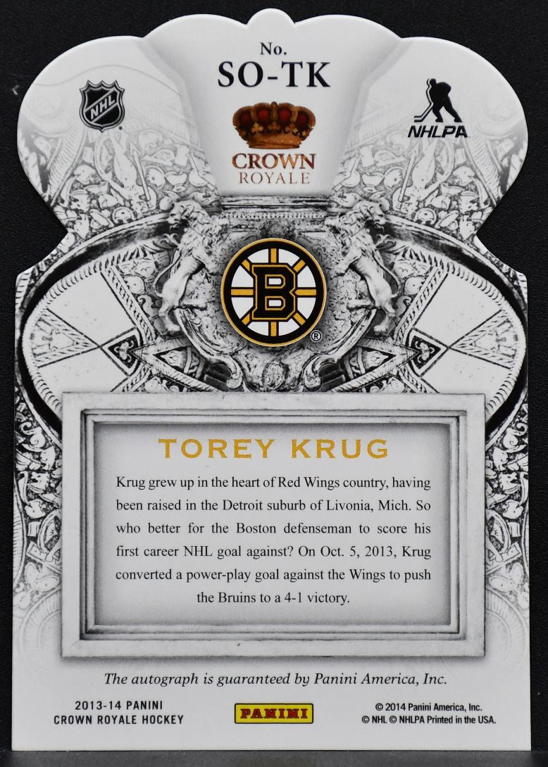 2013-14 Panini Crown Royale Sovereign Sigs Ruby Torey Krug SO-TK  Auto 22/25