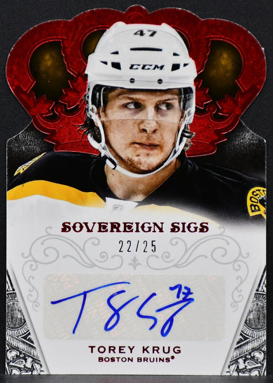 2013-14 Panini Crown Royale Sovereign Sigs Ruby Torey Krug SO-TK  Auto 22/25