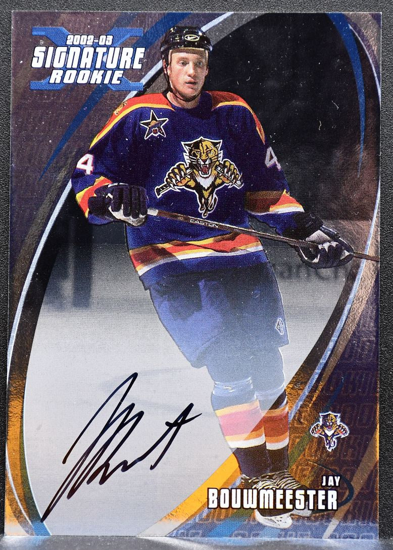 2002-03 In The Game Signature Rookie Auto Jay Bouwmeester Panthers RC Auto 2800
