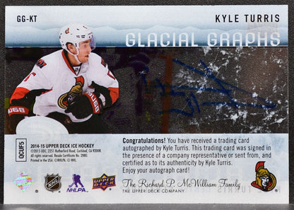 2014-15 Upper Deck Ice Glacial Graphs Kyle Turris Ottawa Senators Auto 8339