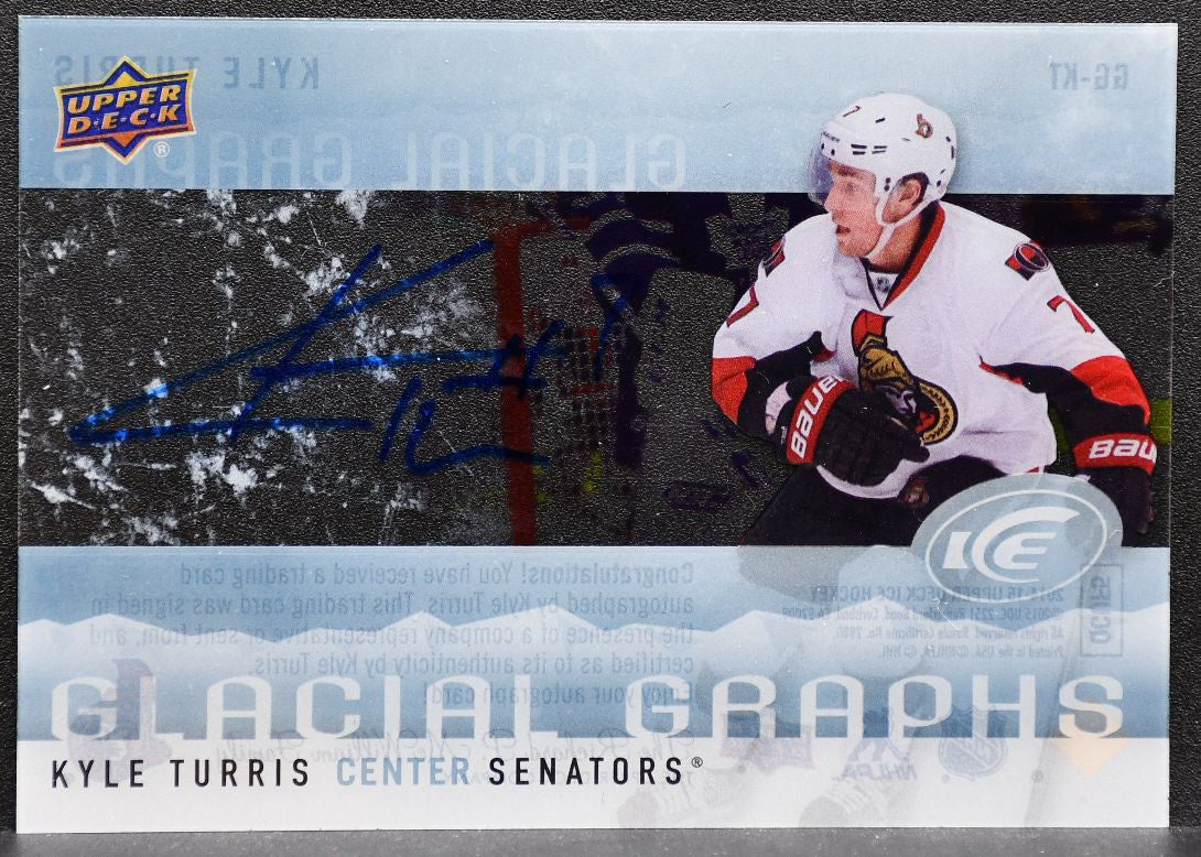 2014-15 Upper Deck Ice Glacial Graphs Kyle Turris Ottawa Senators Auto 8339