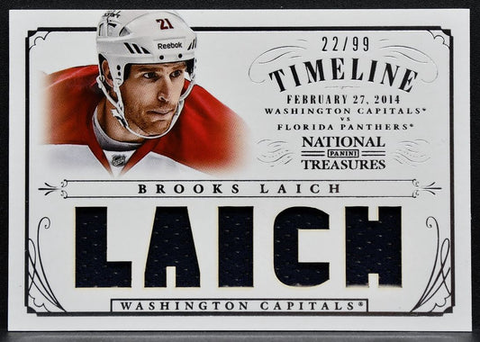 2013-14 Panini National Treasures Timeline Jerseys Brooks Laich Jersey 3247