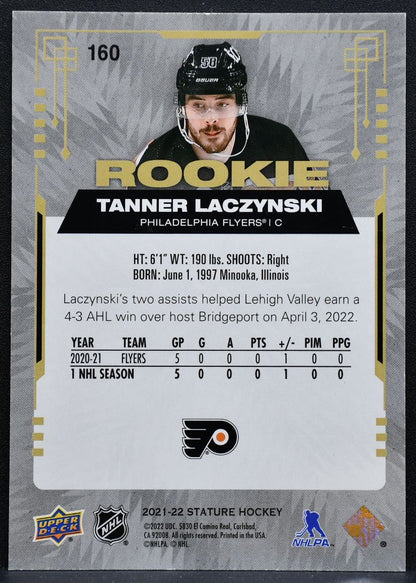 2021-22 Upper Deck Stature Rookie Tanner Laczynski 160 Flyers RC 030/399 0481