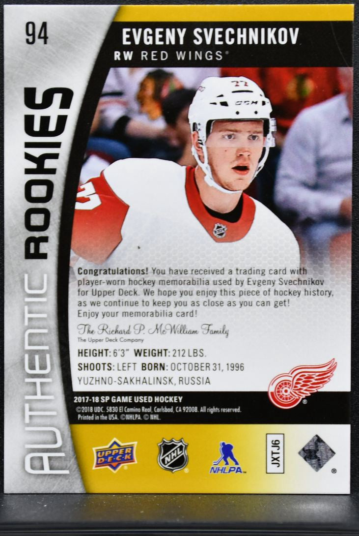 2017-18 SP Game Used Authentic Rookies Jersey Svechnikov RC /399 Jersey 5228