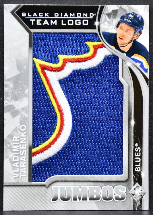 20-21 UD Black Diamond Team Logo Jumbos Vladimir Tarasenko TLST-VT Blues Patch 4077