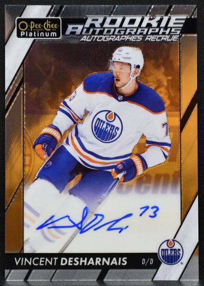 2023-24 OPC Platinum Rookie Auto Vincent Desharnais R-VD Oilers RC Auto 8263