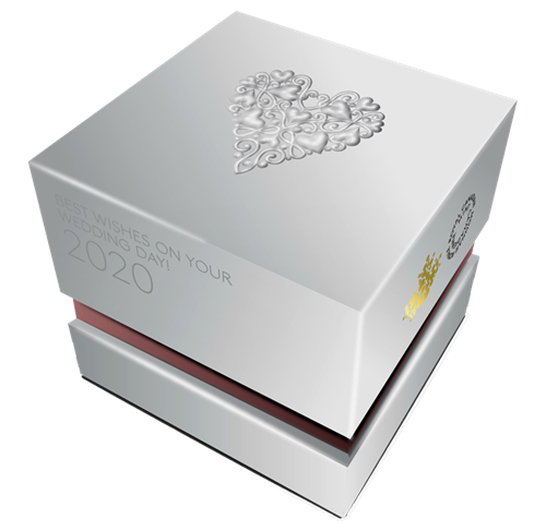 2020 $20 1 oz Pure Silver Coin with Pink Gold Plating - Best Wishes on Your Wedding Day (175160)