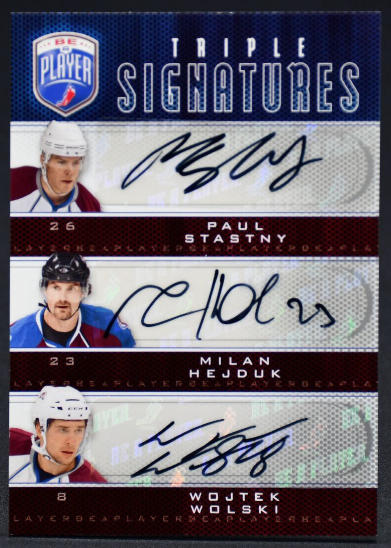 2009-10 UD Be A Player Triple Signatures Stastny/Hejduk/Wolski S3-HWS Auto