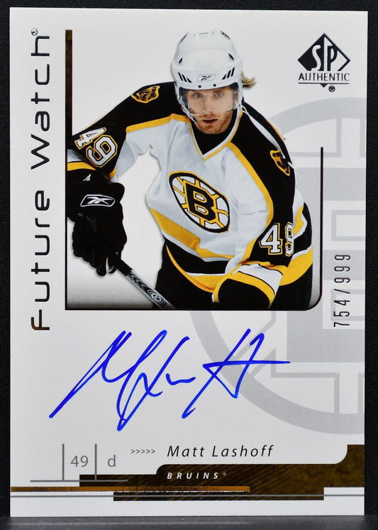 2006-07 SP Authentic Future Watch Auto Matt Lashoff Bruins RC Auto 754/999 8238