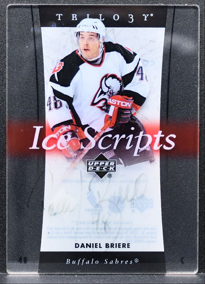 2005-06 Upper Deck Trilogy Ice Scripts Daniel Briere Buffalo Sabres Auto 0253