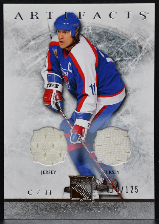 2012-13 UD Artifacts Silver Jersey Mark Messier 57 Rangers 070/125 Jersey 6859