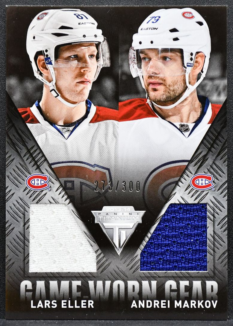 2013-14 Panini Titanium Game Worn Gear Dual Eller/Markov Canadiens Jersey 4145