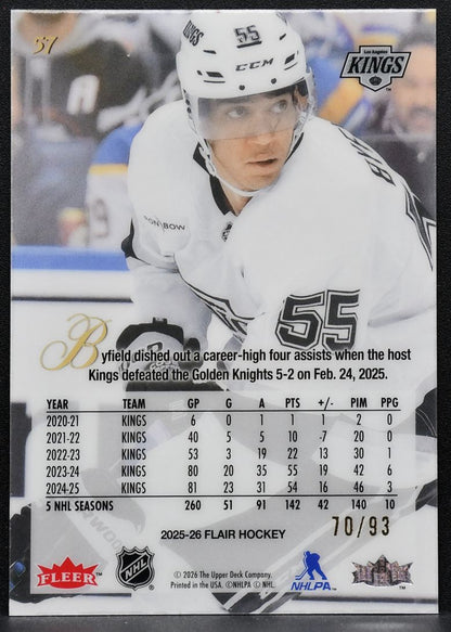 2025-26 Flair 1993 Variant Quinton Byfield 57 Los Angeles Kings 70/93 7641