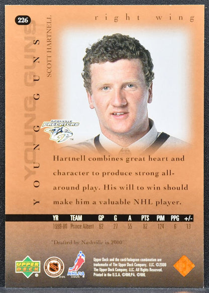 2000-01 Upper Deck Young Guns Scott Hartnell 226 Nashville Predators RC 5916