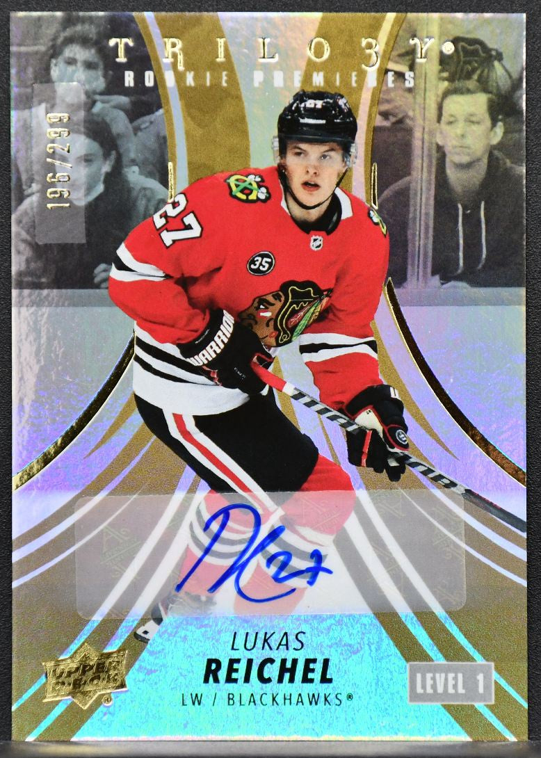 22-23 UD Trilogy RC Premieres Auto lvl1 Lukas Reichel Blackhawks RC Auto /299 6041