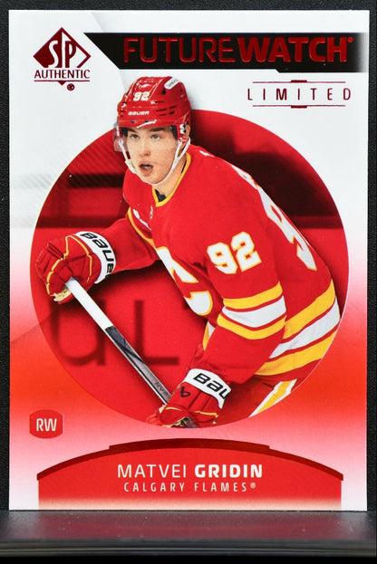 2025-26 SP Authentic Future Watch Limited Red Matvei Gridin 180 Flames RC 3413