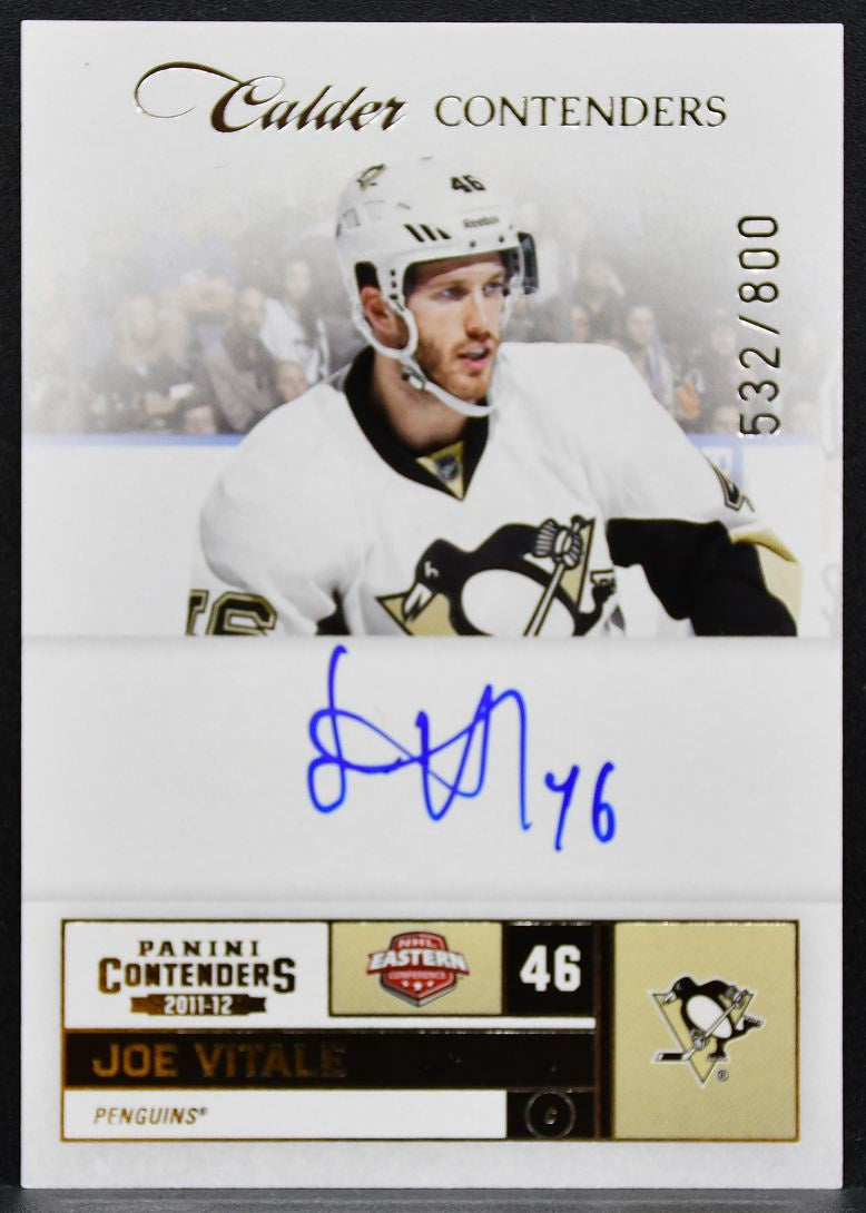 2011-12 Panini Contenders Calder Auto Joe Vitale Penguins RC Auto 532/800 2816