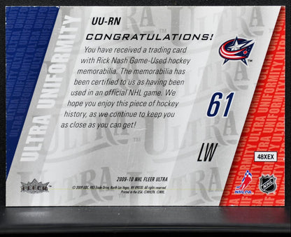 2009-10 Fleer Ultra Uniformity Jersey Rick Nash UU-RN Jersey 2838