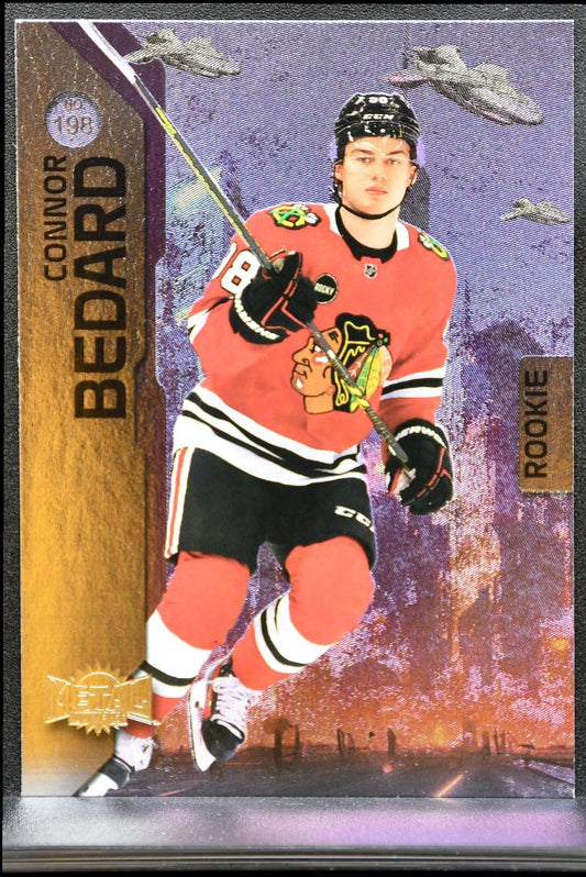 2023-24 SkyBox Metal Universe Rookies Connor Bedard 198 Blackhawks RC 9698