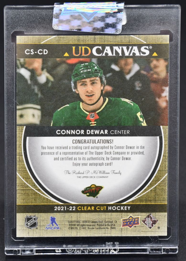 2022-23 UD Clear Cut Canvas Signatures Connor Dewar CS-CD Auto 49/52