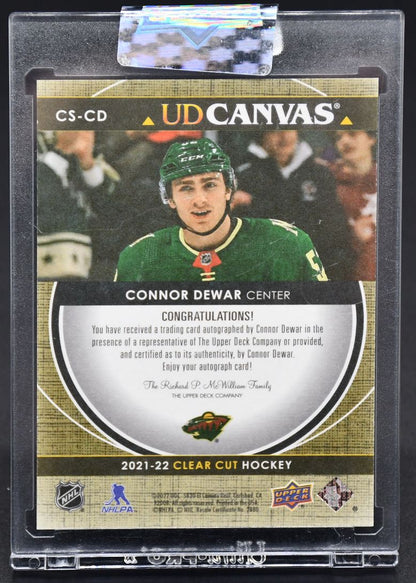 2022-23 UD Clear Cut Canvas Signatures Connor Dewar CS-CD Auto 49/52