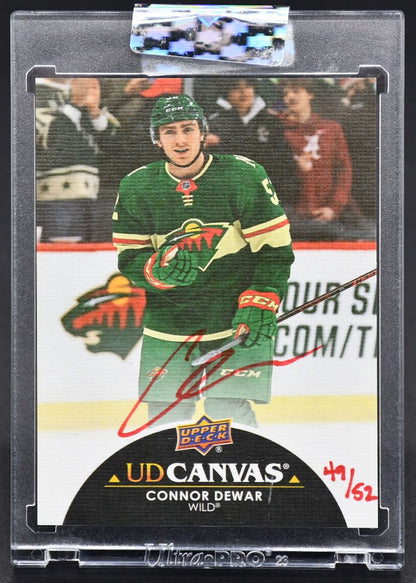 2022-23 UD Clear Cut Canvas Signatures Connor Dewar CS-CD Auto 49/52