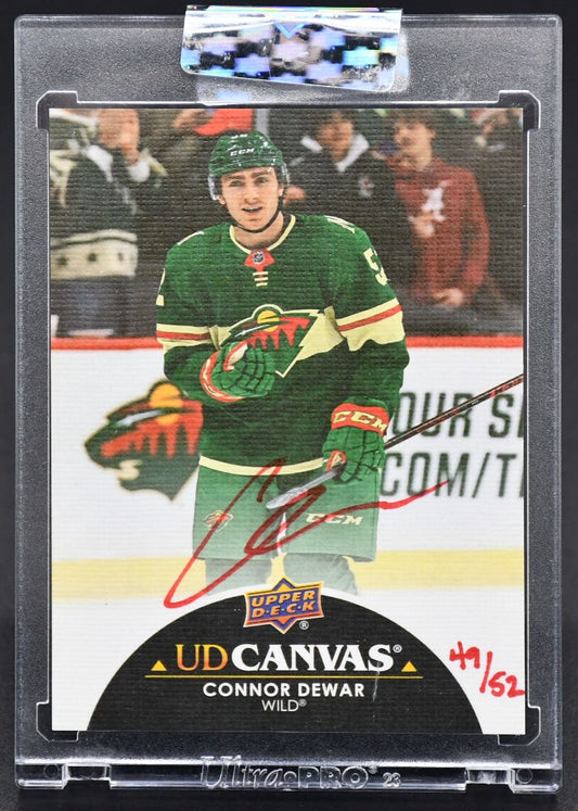 2022-23 UD Clear Cut Canvas Signatures Connor Dewar CS-CD Auto 49/52