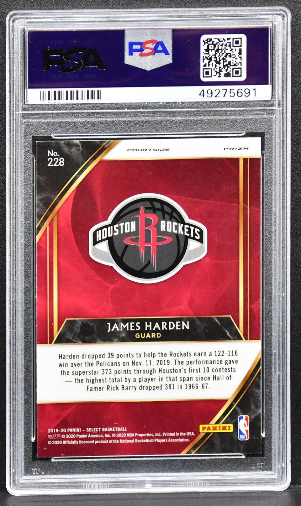 2019-20 Panini Select Basketball - Red Wave James Harden 228 Houston R ...