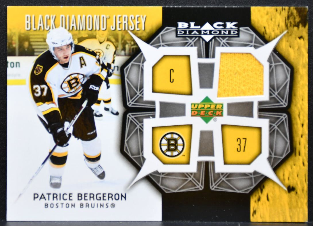 2007-08 Upper Deck Black Diamond Jerseys Patrice Bergeron Bruins Jersey 5388