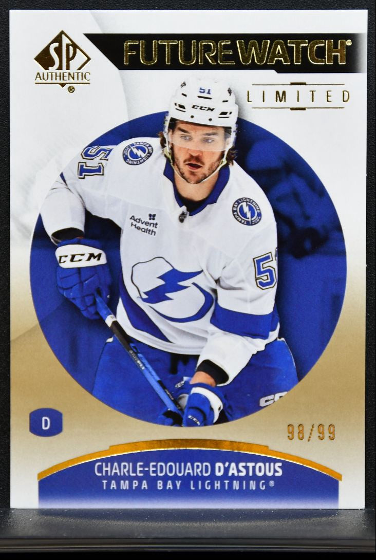 2025-26 SP Authentic Future Watch Limited Gold D'Astous Lightning RC 98/99 8587