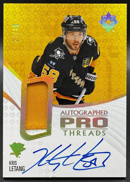 2023-24 UD Ultimate collection Kris Letang 68 Pittsburgh Penguins AUTO Patch /49
