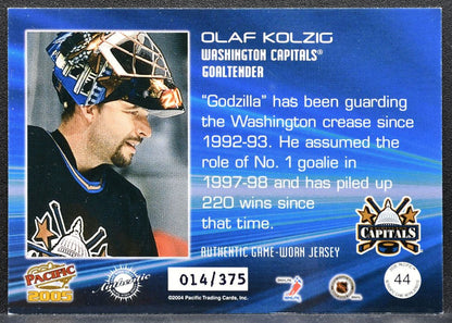 2004-05 Pacific Jerseys Olaf Kolzig 44 Washington Capitals 014/375 Jersey 5074