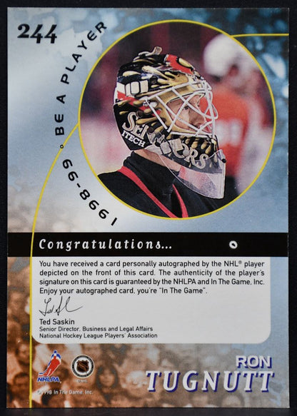 1998-99 Be a Player Autographs Ron Tugnutt 244 Ottawa Senators Auto 3559