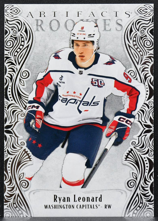 2025-26 UD Artifacts Lime Green Ryan Leonard 198 Washington Capitals RC 086/125 8624