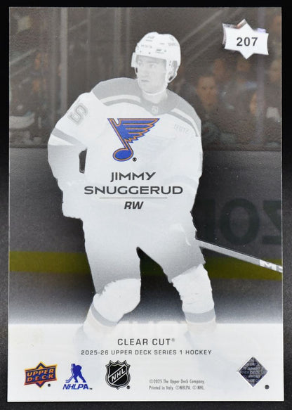 2025-26 UD Series 1 Young Guns Clear Cut Jimmy Snuggerud 207 RC