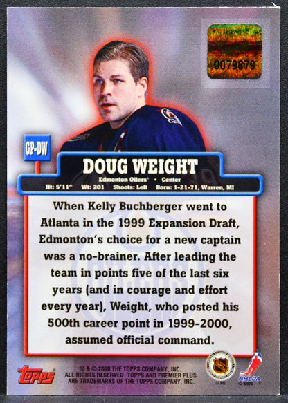 1999-100 Topps Premier Plus Game Pieces Doug Weight GP-DW Oilers Jersey 9806