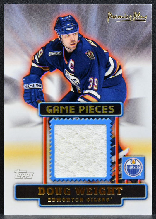 1999-100 Topps Premier Plus Game Pieces Doug Weight GP-DW Oilers Jersey 9806