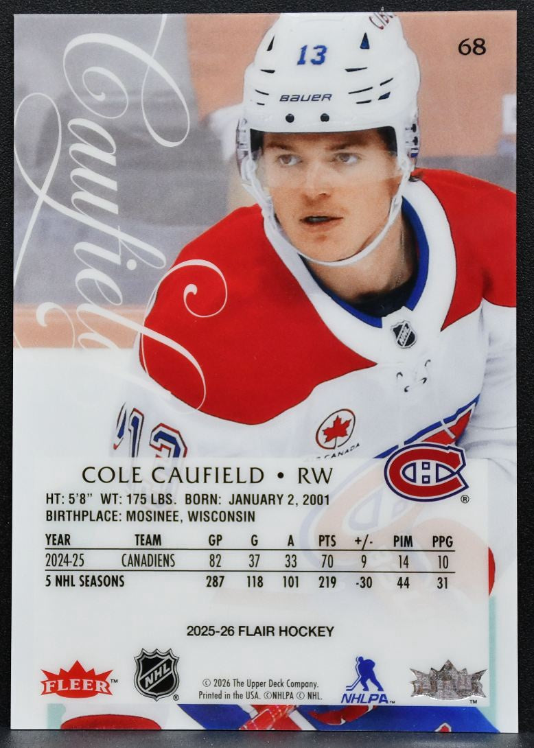 2025-26 Flair Cole Caufield 68 Montreal Canadiens 4964