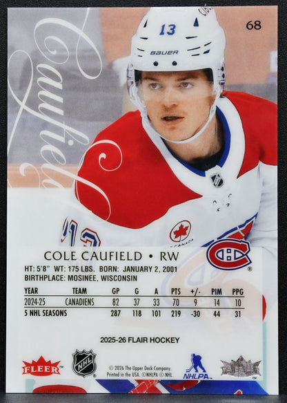2025-26 Flair Cole Caufield 68 Montreal Canadiens 4964