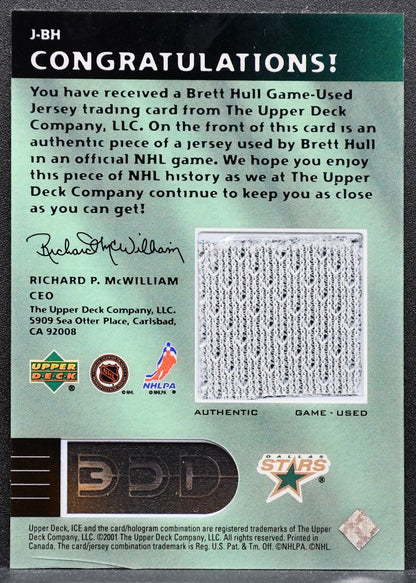 2001-02 Upper Deck Ice Jersey Brett Hull J-BH Dallas Stars Jersey 4879