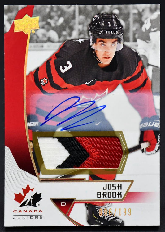 2019-20 UD Team Canada Juniors Auto Patch Josh Brook 32 Auto /199 Patch