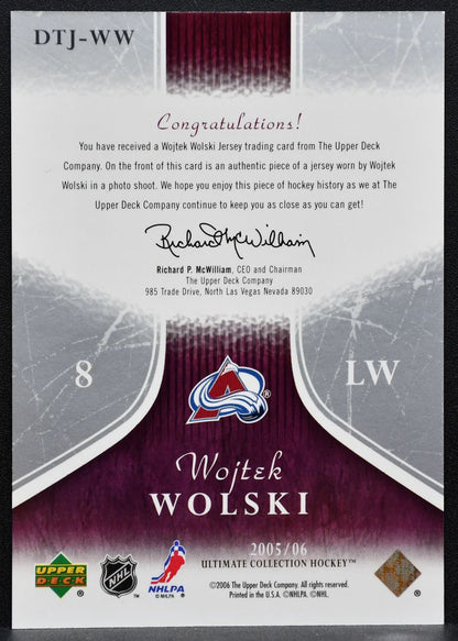 2005-06 UD Ultimate Collection Debut Threads Wolski RC 155/250 Jersey 5758