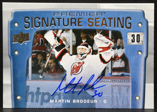 2021-22 Upper Deck Premier Signature Seats Martin Brodeur PSS-BR Auto 1104