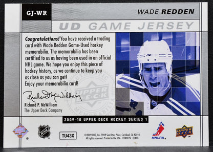 2009-10 Upper Deck Series 1 UD Game Jersey Wade Redden GJ-WR Rangers Jersey 3858