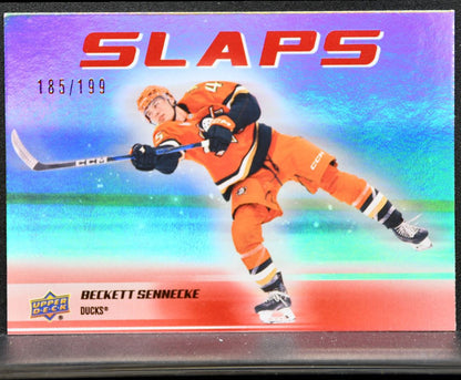 2025-26 UD Series 2 Slaps Red Beckett Sennecke SL-19 Anaheim Ducks RC /199 8912