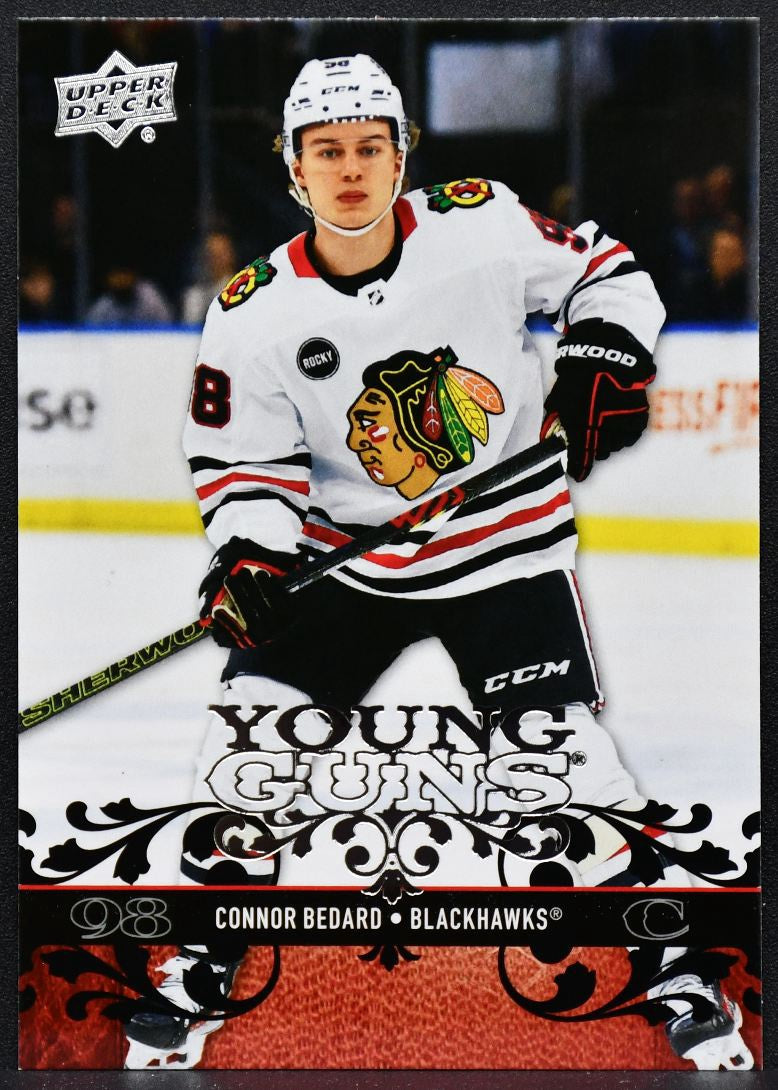 2023-24 UD 2008-09 Tribute Young Guns Connor Bedard T-47 Chicago Blackhawks RC 8310