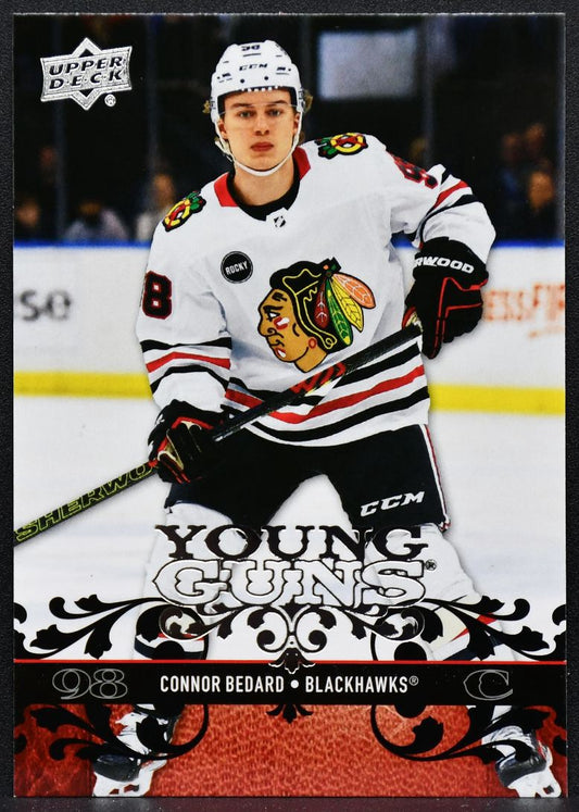 2023-24 UD 2008-09 Tribute Young Guns Connor Bedard T-47 Chicago Blackhawks RC 8310