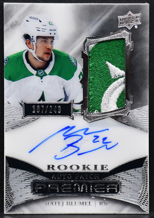 2022-23 UD Premier Acetate Rookie Auto Patch Matej Blumel AR-BL RC Auto /249