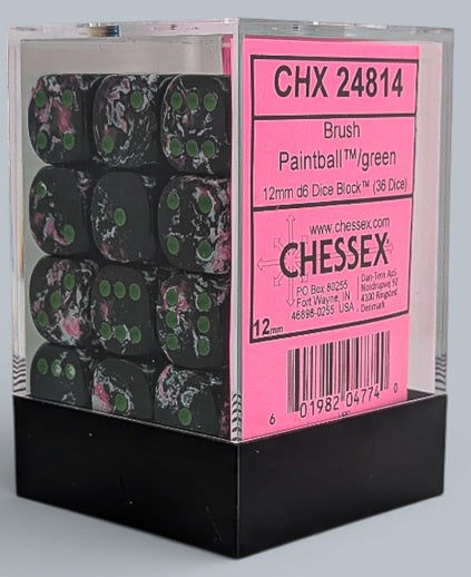 Chessex Brush™ Paintball™/green 12mm Dice Block™ (24814)
